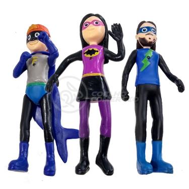 Imagem de Kit 6 Bonecos 13Cm Luccas Neto E Sua Turma Super Boy Com Som