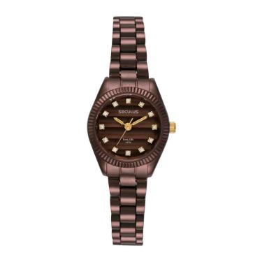 Imagem de Relógio Seculus Feminino Ref: 77362lpsvma3 Fashion Aço Marrom