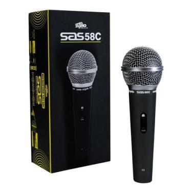 Imagem de Microfone Dinâmico Cardioide Santo Angelo SAS58C Preto/Prate - Congrat