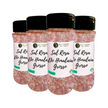 Imagem de Sal Rosa do Himalaia Fino 100% Natural Pote com Dosador Kit 4 130g  - 