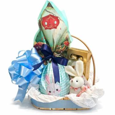 Imagem de Cesta Páscoa Coelho Chocolate Presente Especial Namorado Ami Cor:Azul 