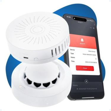 Imagem de Detector De Fumaça Incendio Fogo Alarme 75db Kit 2 Sensores - Aitek