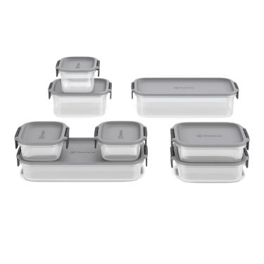Imagem de Potes Herméticos de Plástico Electrolux Cinza 8 Unidades Empilháveis Modulares