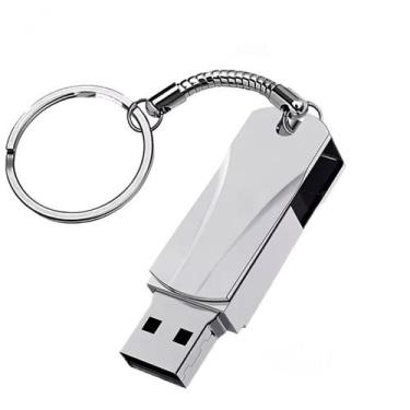 Imagem de Pendrive metalizado de 1tb, na cor prata, mais hub usb de 3.0 de 4 por