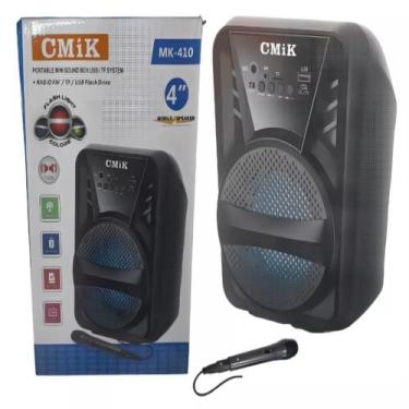 Imagem de Caixa de som bluetooth radio karaoke microfone portatil led usb sd amp