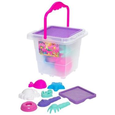 Imagem de Baldinho de Praia Menina com Moldes e PA - Merco TOYS