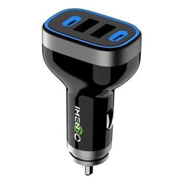 Imagem de Carregador Veicular Imenso Super Charge 70w 2x Type-c/usb-a Cor Preto 