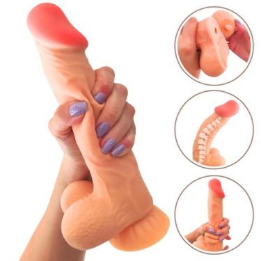 Imagem de Penis Grande Grosso Imita Pele Pinto Dildo Super Realístico - Vbrante