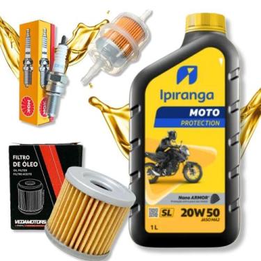 Imagem de Kit Revisão Suzuki Yes 125 Troca Óleo 20w50 Filtros e Vela Ngk