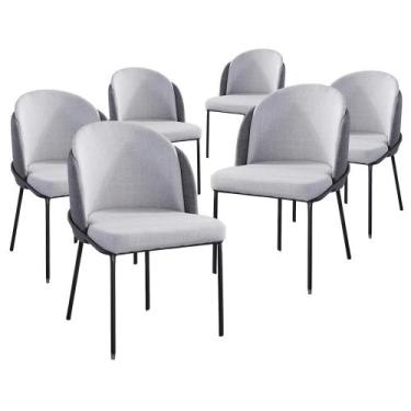 Imagem de Kit 06 Cadeira de Jantar Nevada Cinza Estofada para Sala de Jantar - S