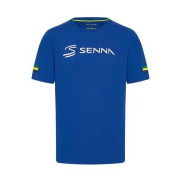 Imagem de Camiseta Assinatura Ayrton Senna  Edição Oficial - DRIVER 1, Azul, P
