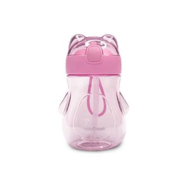 Imagem de Copo Infantil 350ml Plástico C/ Tampa E Canudo Antivazamento - ARKZ Sp