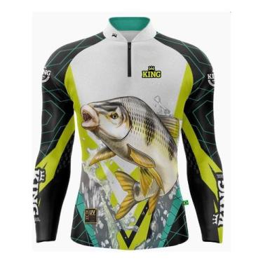 Imagem de Camisa Pesca Camiseta Manga Longa Proteção UV 50 King Brasil, Kff305, 