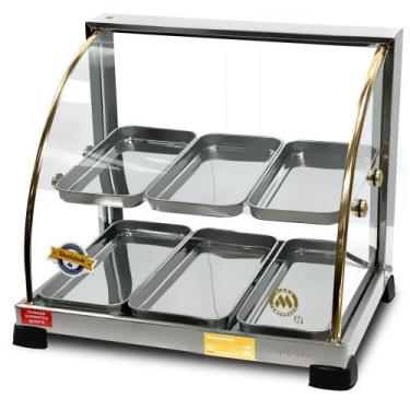 Imagem de Estufa Vitrine 6 Bandejas Ouro Dupla Marchesoni, 220V, Cinza