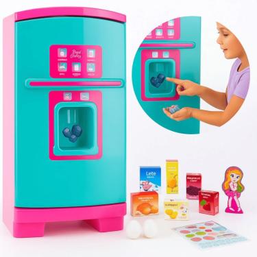 Imagem de Geladeira de Brinquedo Sweet Fantasy Sonho de Menina com Acessórios Azul Cardoso Toys