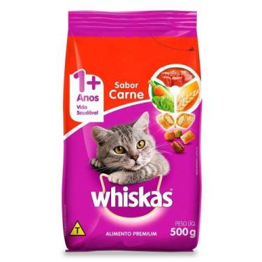 Imagem de Ração p/ Gato c/ Delicrocs Carne 500g - Whiskas