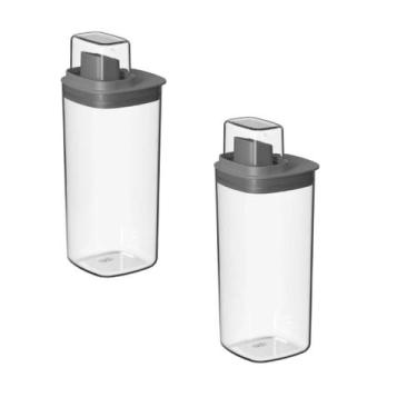 Imagem de Kit Para Lavanderia Organizador 2 Dispenser 1,5L para Sabão e Amaciant