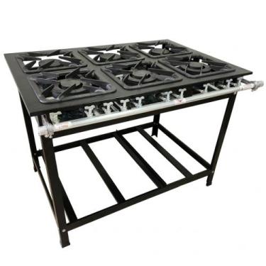 Imagem de Fogao 6 Bocas 40X40 Gold Cfzg-166 Gas Glp Baixa Pressao Perfil 10Cm De
