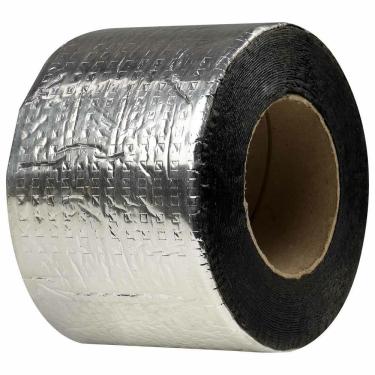 Imagem de Fita Manta Asfáltica Autoadesiva Alumínio Impermeabilização Rápida e Eficaz Prata Worker 10CM 10M