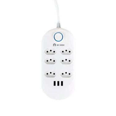 Imagem de Extensão Tomada Elétrica Régua c/ 6 Entradas USB Bivolt - Dexin