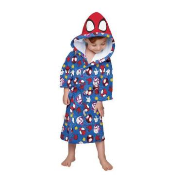 Imagem de Roupão Infantil Spidey Homem Aranha Tamanho Pp (2 a 4 Anos) Aveludado 