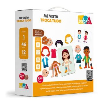 Imagem de Me Vista Troca Tudo Jogo Criar Bonecos Personagens Madeira Infantil Ed