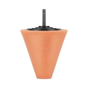 Imagem de Esponja Cônica Para Polimento De Rodas De Carro Com Furadeira Elétrica