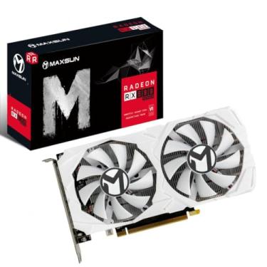 Imagem de maxsun Placa de vídeo GPU AMD Radeon RX 580 8GB 2048SP GDDR5 para PC Gaming DirectX 12 DVI, HDMI, DisplayPort Multi Monitors Extend (branco)