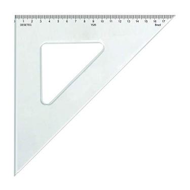 Imagem de Esquadro Isósceles 45° de 26 cm com Escala, Trident, 1526, Acrílico Cristal, Incolor