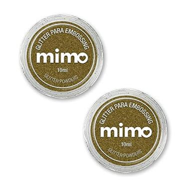 Imagem de Mimo – Pó de Embossing Glitterizado Prata Champagne e Ouro Platinum para Scrapbooking, Papelaria e Personalizados – 2 Unids