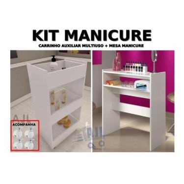 Imagem de Kit Aparador De Manicure+Carrinho Expositor  Para Esmaltes - Ajl