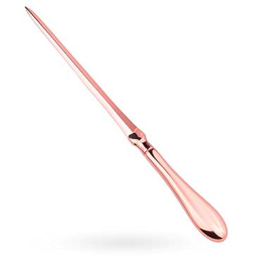 Imagem de MUSROD Abridor de letras em ouro rosa, abridor de envelope, faca de abertura de letras metálicas, faca de corte de papel Paul Revere, 23 cm