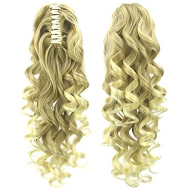 Imagem de IMISSU Clipe de rabo de cavalo longo e encaracolado na extensão do cabelo peruca de rabo de cavalo (Loira Suja)