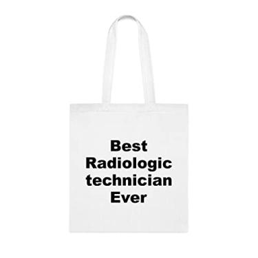 Imagem de Sacola técnica radiológica, bolsa tote com o melhor técnico radiológico de todos os tempos, presente de técnico radiológico, bolsas reutilizáveis de técnicos radiológicos, ideia de de Natal, Branco
