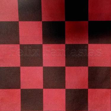 Imagem de Toalha Estampada Retangular Tnt Quadriculada Vermelho E Preto 1,40x2,20m