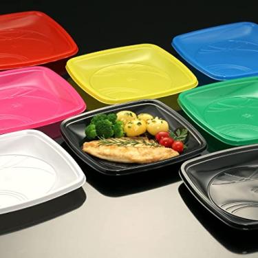 Imagem de Pratos Descartáveis para refeição Quadrados P21-40 unidades Cor:Pink