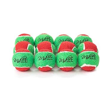 Imagem de Mini bolas de tênis para cães de Natal de 3,8 cm – vermelho/verde pacote com 12