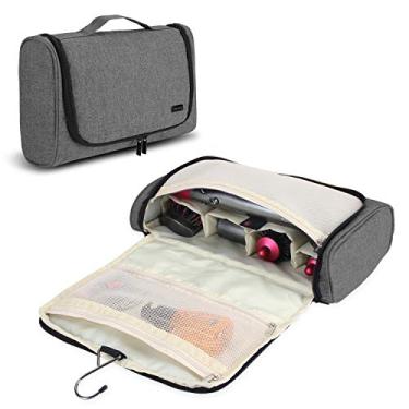 Imagem de Teamoy Bolsa de armazenamento de viagem compatível com Dyson Airwrap Styler, organizador de viagem portátil para modelador de ar e acessórios, cinza