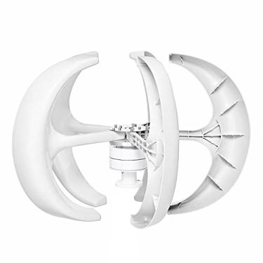 Imagem de Gerador de turbina eólica de 3000W 12V/24V, 5 lâminas do eixo vertical do eixo vertical gerador de turbina eólica permanente com controlador, branco,220v