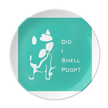 Imagem de Playful Bull Terrier – Prato decorativo de porcelana para cocô com cheiro