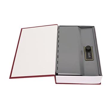 Imagem de Cofre para Livros Pequeno, Combinação Segura para Livros Cadeado Multiuso Durável e Resistente para Mesa de Cabeceira (Vermelho)