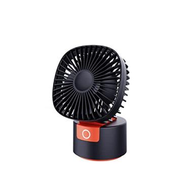 Imagem de Ventilador de mesa silencioso USB recarregável, ventilador oscilante portátil para casa, escritório, viagens, camping, ao ar livre/1451 (Color : Black, Size : Base)