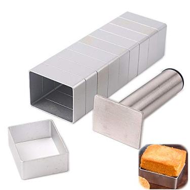 Imagem de Molde retangular de aluminio para bolo de abacaxi de aco inoxidavel prensado carimbo molde mooncake molde de biscoito de fondant biscoitos DIY