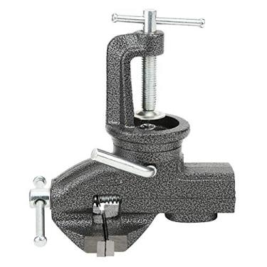 Imagem de Torno de bancada multifuncional 80 mm braçadeira miniatura equipamento de oficina de ferro fundido giratório de 360 graus luminária universal