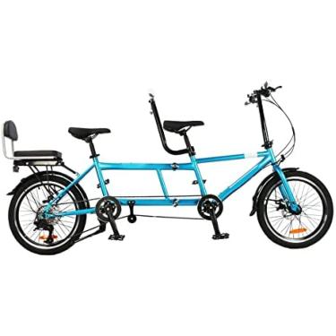 Imagem de Bicicleta - Bicicleta Dobrável Urbana, Bicicleta Adulto Dobrável Para Praia, Ajustável Em 7 Velocidades,azul,Collector88