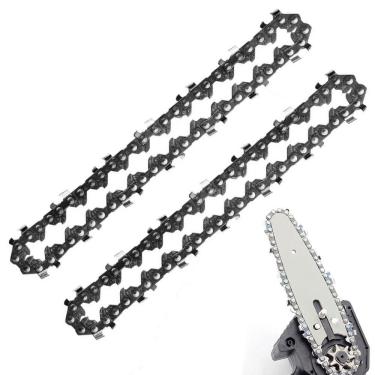 Imagem de Corrente Mini Motosserra Reposiçao Metal Kit 2 Uni 14 Dentes 4 Polegadas Jardim Carpintaria Obra Jardinagem Serrinha Serra Multiuso