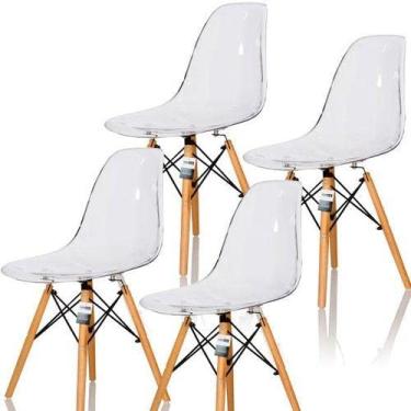 Imagem de CADEIRA EAMES DSW MADEIRA CX 4 - PC TRANSPARENTE