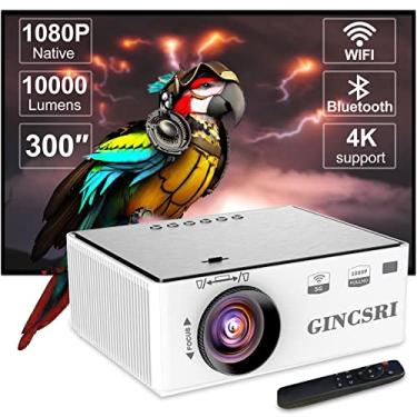Imagem de Projetor Portátil GINCSRI 5G WiFi e Bluetooth projetor de video Suporte 4K Full HD 1080p Contraste 10000:1 80W Compatível com TV Stick -Projeção de Alta Qualidade em Qualquer Lugar!