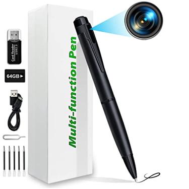 Imagem de MITUUT Câmera espiã de 64 GB, câmera oculta, ultra HD1080P, portátil, para viagem, câmera, câmera espiã, babá, câmera oculta, mini câmera espiã, câmera espiã oculta, caneta espiã,