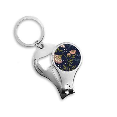 Imagem de Abridor de garrafa rosa com tinta de plantas selvagens para unhas chaveiro abridor de garrafa